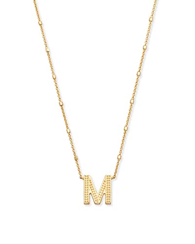 Kendra Scott Gold Letter M Pendant Necklace, 14k Gold-Plated Jewelry