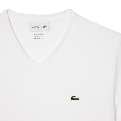 Lacoste Men's Short Sleeve V-Neck Pima Cotton Jersey T-Shirt - White, X-Large - Image 6