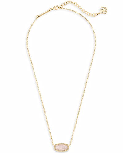 Kendra Scott Elisa Pendant Necklace - Rose Quartz & Gold-Plated - Image 2