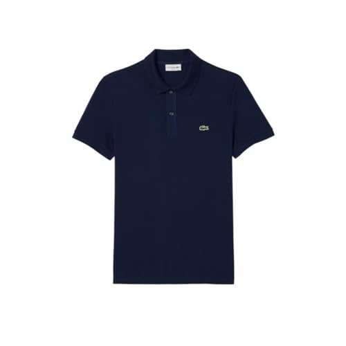 Lacoste Men's Slim Fit L12.12 Short Sleeve Pique Polo, Navy Blue, Large - Image 5