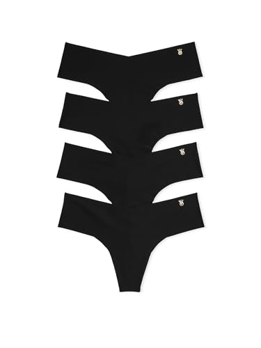 Victoria's Secret No Show Thong Underwear - Multi Pack (Black)