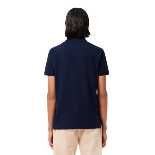 Lacoste Men's Slim Fit L12.12 Short Sleeve Pique Polo, Navy Blue, Large - Image 3