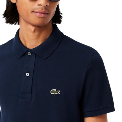 Lacoste Men's Slim Fit L12.12 Short Sleeve Pique Polo, Navy Blue, Large - Image 2
