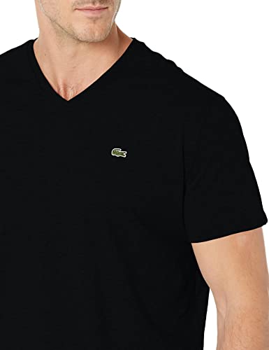 Lacoste Men's V-Neck Cotton Tee in Black - Large - Image 5