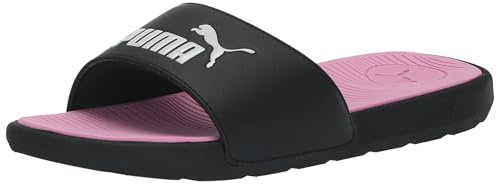 PUMA Women's Cool Cat 2.0 Slide Sandal, Black-White-Pink, Size 7