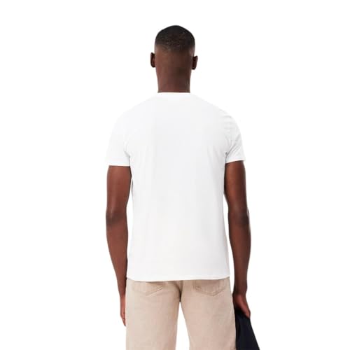 Lacoste Men's Short Sleeve V-Neck Pima Cotton Jersey T-Shirt - White, X-Large - Image 3