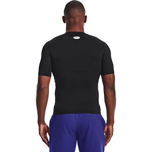 Under Armour HeatGear Compression T-Shirt - Large Black/White - Image 2
