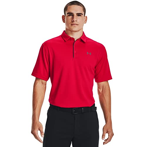 Under Armour Men's Tech Golf Polo - Red/Graphite, 3X-Large Tall