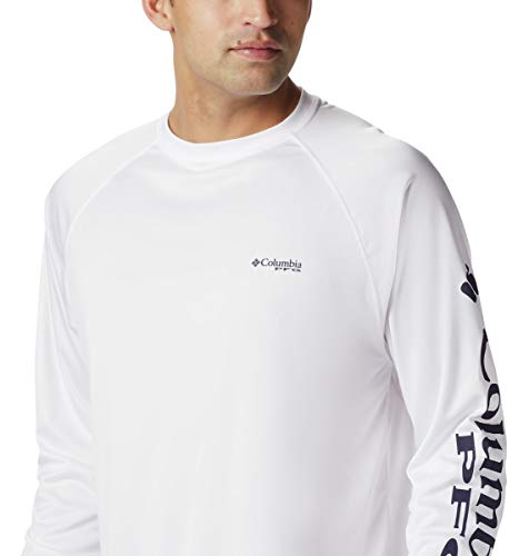 Columbia Men's Terminal Tackle Long Sleeve Fishing Shirt - White/Nightshade Logo - Image 5