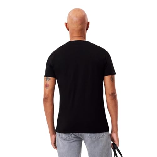 Lacoste Men's V-Neck Cotton Tee in Black - Large - Image 3