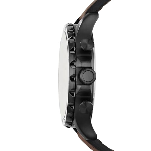 Fossil Men's Nate Chronograph Watch - Black & Dark Brown - Image 2