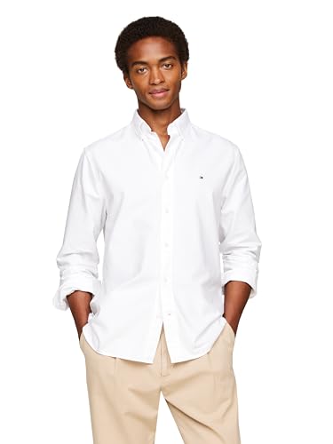 Tommy Hilfiger Men's Heritage Oxford Long Sleeve Shirt - Optic White