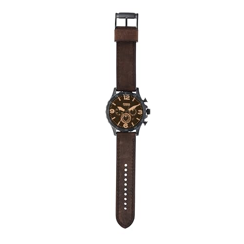 Fossil Men's Nate Chronograph Watch - Black & Dark Brown - Image 3
