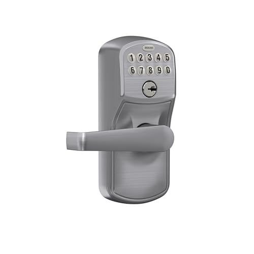 SCHLAGE Brushed Chrome Electronic Keypad Lock with Elan Lever - Image 2