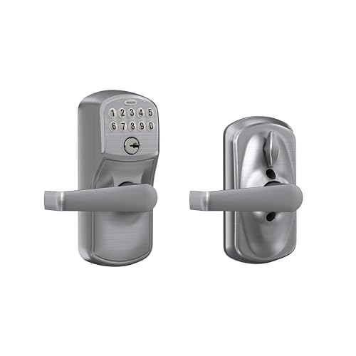 SCHLAGE Brushed Chrome Electronic Keypad Lock with Elan Lever