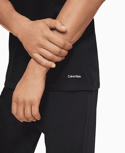 Calvin Klein Men's Cotton Classics 3-Pack Undershirts - Black Crewneck, XL - Image 4