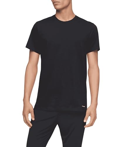 Calvin Klein Men's Cotton Classics 3-Pack Undershirts - Black Crewneck, XL - Image 2