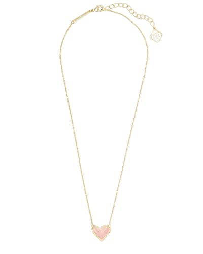 Kendra Scott Rose Quartz Ari Heart Necklace, 14k Gold-Plated - Image 2