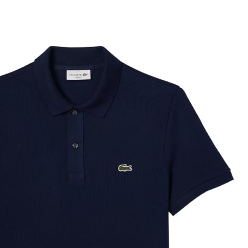 Lacoste Men's Slim Fit L12.12 Short Sleeve Pique Polo, Navy Blue, Large - Image 6