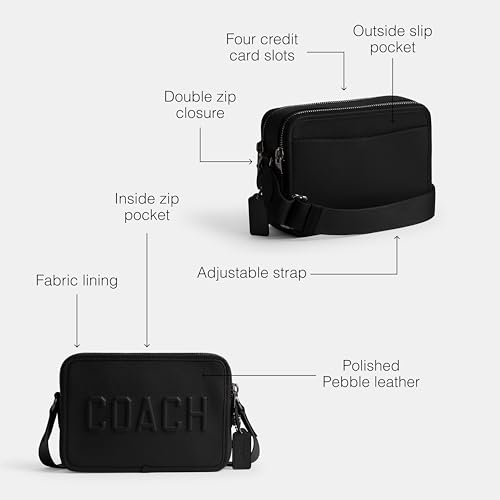 Coach Men's Charter Crossbody 24 - Elegant Black Leather - Image 3