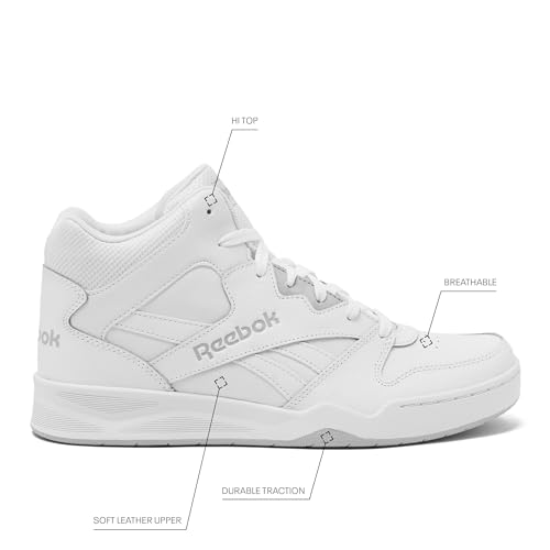 Reebok Royal BB 4500 Hi2 High Top Sneakers for Men - White/Light Solid Grey - Image 2