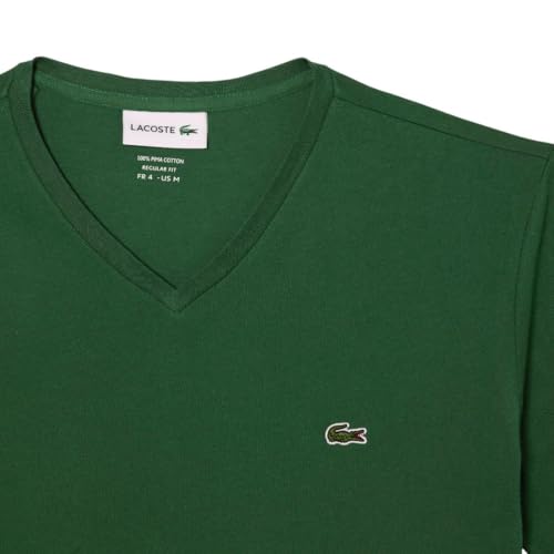 Lacoste Men's Classic V-Neck Pima Cotton Tee in Green - Image 6