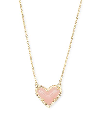 Kendra Scott Rose Quartz Ari Heart Necklace, 14k Gold-Plated