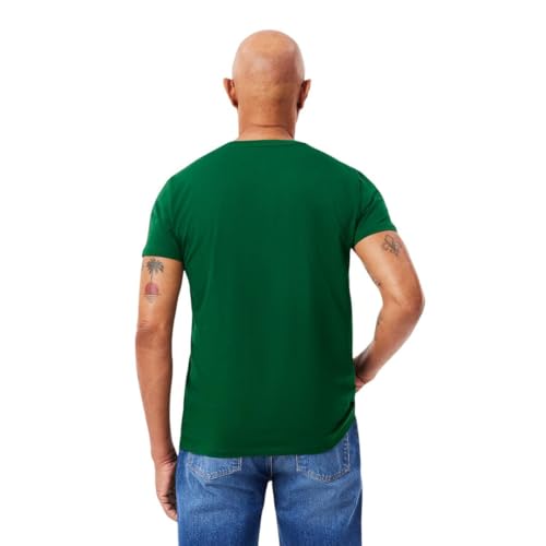 Lacoste Men's Classic V-Neck Pima Cotton Tee in Green - Image 3