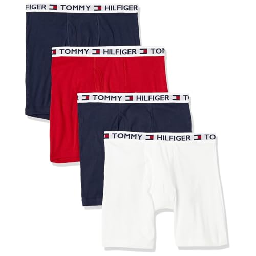 Tommy Hilfiger Men's 4 Pocket Boxer Briefs - Red/Navy/White