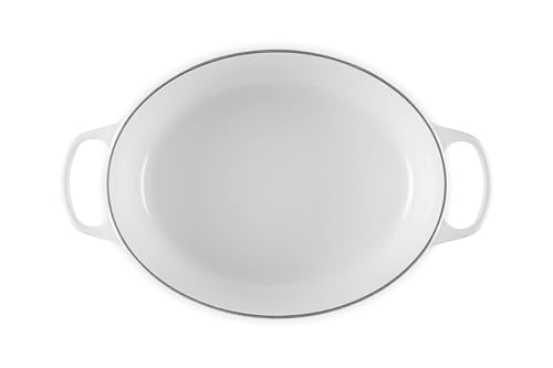 Le Creuset 8 qt. Enameled Cast Iron Oval Dutch Oven - White - Image 3