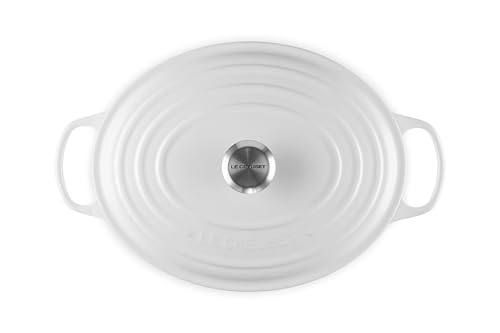 Le Creuset 8 qt. Enameled Cast Iron Oval Dutch Oven - White - Image 2