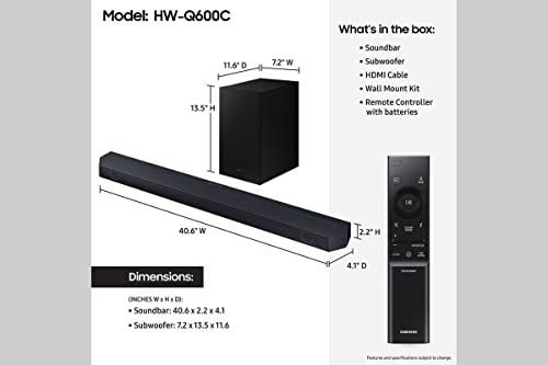 Samsung HW-Q600C 3.1.2ch Soundbar with Dolby Atmos & Game Mode Pro - Image 2