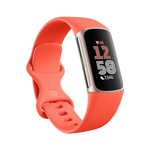 Fitbit Charge 6 Fitness Tracker with Google Apps - Gold/Coral