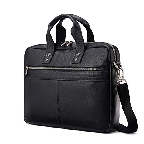 Samsonite Classic Leather Slim Brief - Black (One Size)