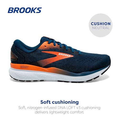 Brooks Men’s Ghost 16 Neutral Running Shoe - Blue/Black/Nasturtium, Size 12.5 - Image 2