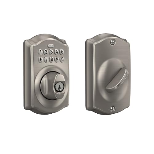 Schlage BE365 V CAM 619 Camelot Keypad Deadbolt - Satin Nickel