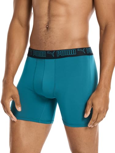 PUMA Men's 5 Pack Performance Boxer Briefs - Blue/Green/Black - Image 3