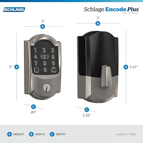 Schlage Encode Plus WiFi Deadbolt Smart Lock with Camelot Trim - Image 3