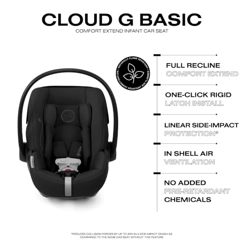 Cybex Cloud G Comfort Extend Infant Car Seat - Moon Black - Image 5