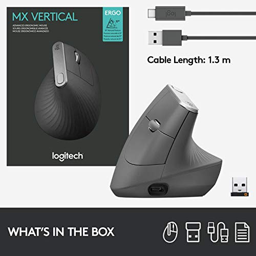 Logitech MX Vertical Wireless Mouse – Ergonomic & Muscle-Strain-Free Design - Image 9