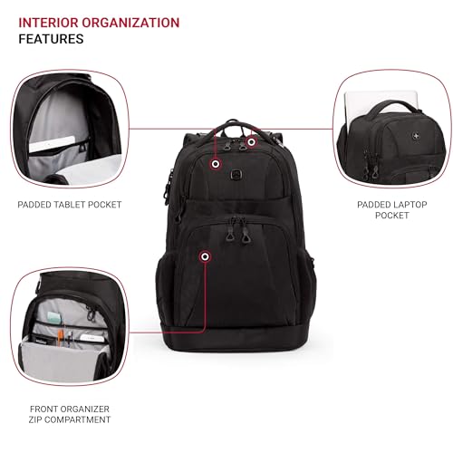 SwissGear 5698 Laptop Backpack, Black, 17-Inch - Image 4