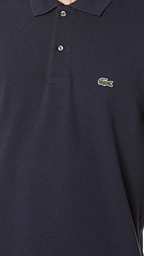 Lacoste Men's Classic Navy Polo Shirt, Size Small - Image 5
