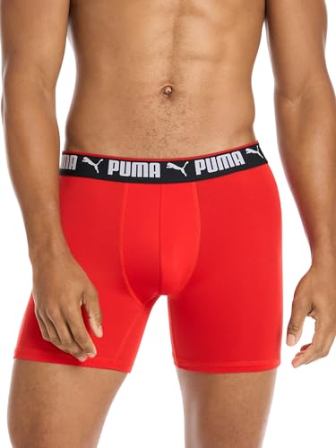 PUMA Men's 5 Pack Performance Boxer Briefs - Navy/Red/Black - Image 2