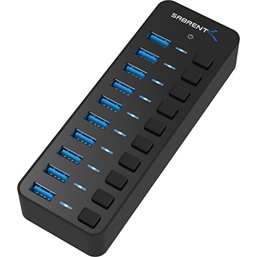 Sabrent 10-Port USB 3.0 Hub with Individual Power Switches
