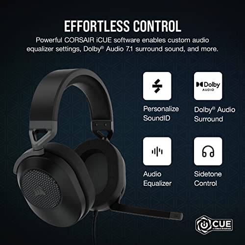 CORSAIR HS65 SURROUND Wired Gaming Headset - Dolby Atmos & Multiplatform Support - Image 7