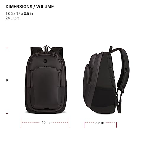 SwissGear MetroEdge 16-Inch Laptop Backpack - Black/Charcoal - Image 5