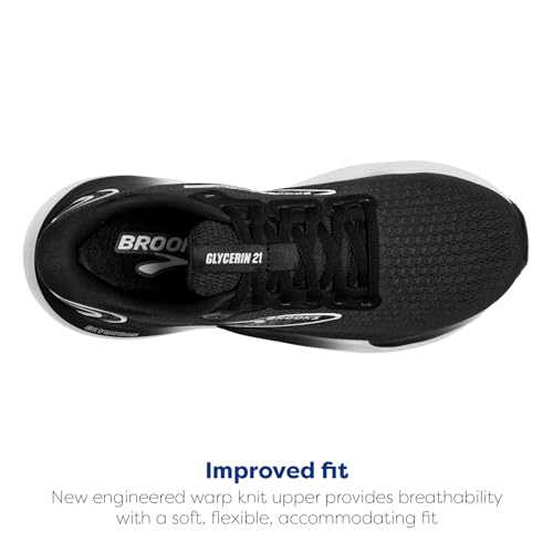 Brooks Glycerin 21 Women's Running Shoe - Black/Grey/White - Size 7.5 - Image 4
