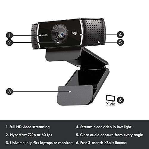 Logitech C922x Pro Stream Webcam – Full 1080p HD Camera, Black - Image 6