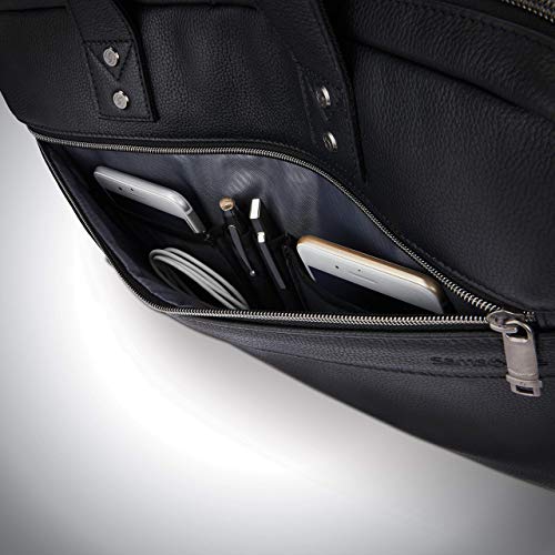 Samsonite Classic Leather Slim Brief - Black (One Size) - Image 5