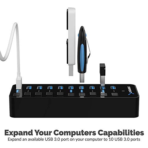 Sabrent 10-Port USB 3.0 Hub with Individual Power Switches - Image 2